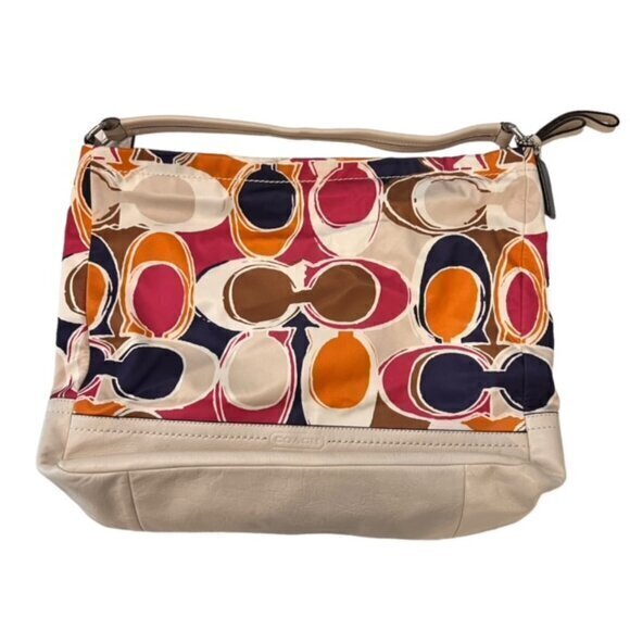 🎉SALE🎉 Coach Multicolor Scarf Print Signature Shoulder Tote Crossbody Bag - Picture 7 of 16